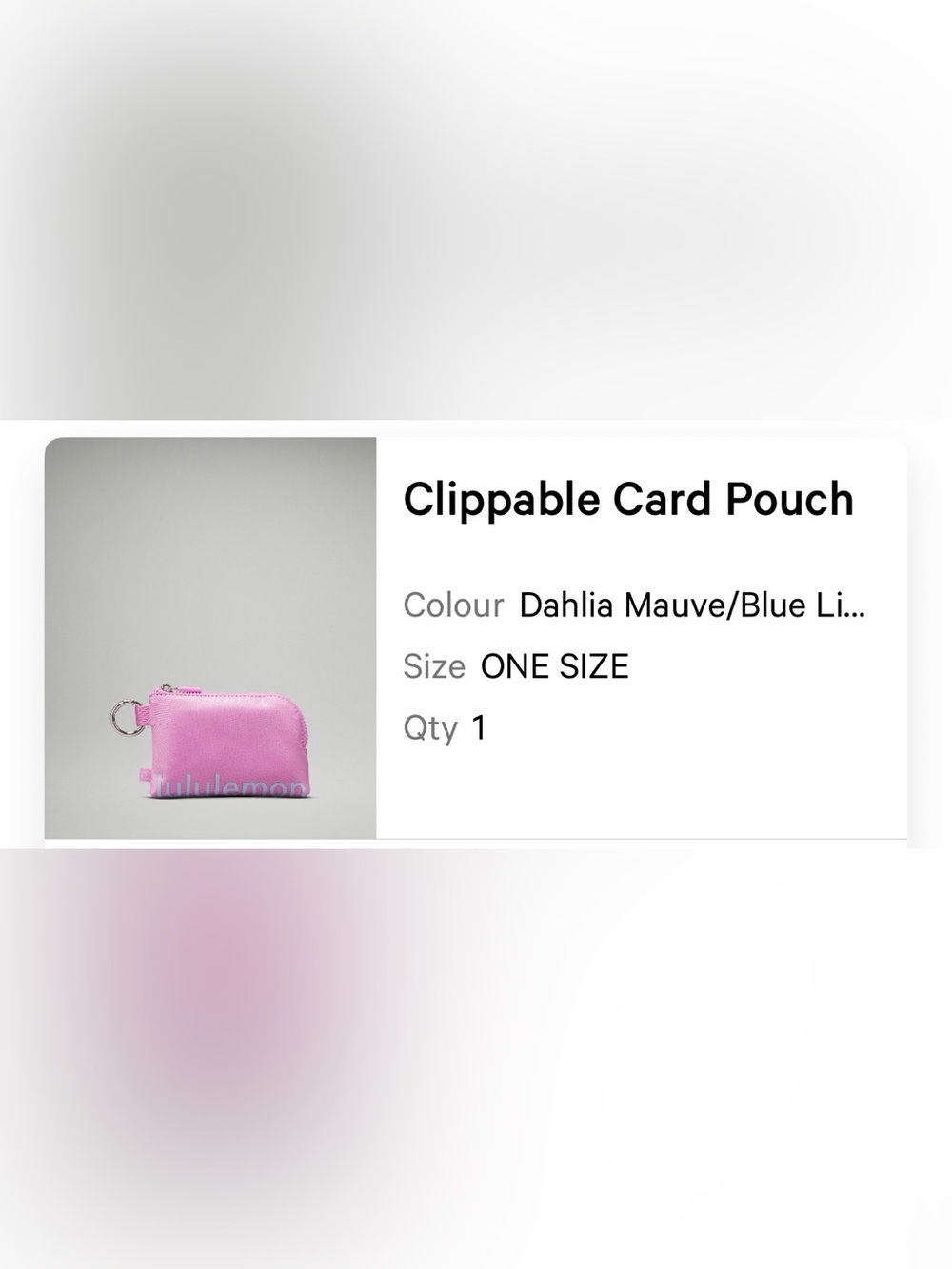 Clippable Card Pouch in Dahlia Mauve. NWOT